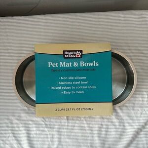 Heart To Tail Pet Dog Cat Water And Food Bowls Stainless Steel
